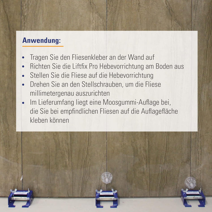 Karl Dahm Hebevorrichtung für grosse Wandfliesen - Liftfix Pro I Höhenregler Werkzeug für Fliesen I