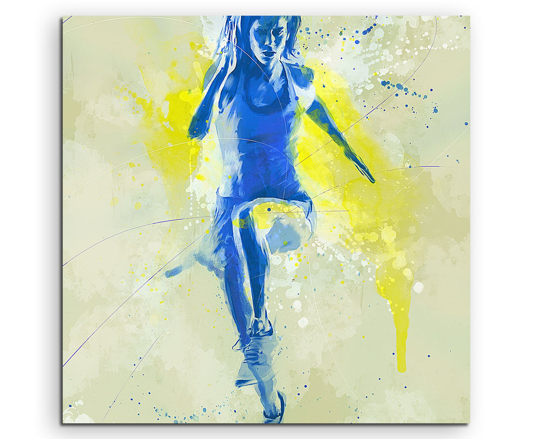 Paul Sinus Art Running Woman 60x60cm SPORTBILDER Splash Art Wandbild Aquarell Art
