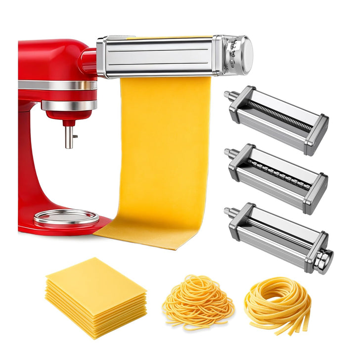 Nudelaufsatz für KitchenAid Küchenmaschine 3-teilig – Pasta Roller, Spaghettischneider & Fettuccines