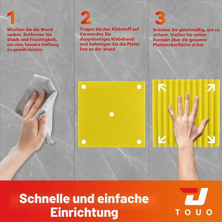 Akustikplatten, schalldichte Schaumstoffplatten für die Wand, 30,5 x 30,5 x 2,5 cm, schwer entflammb