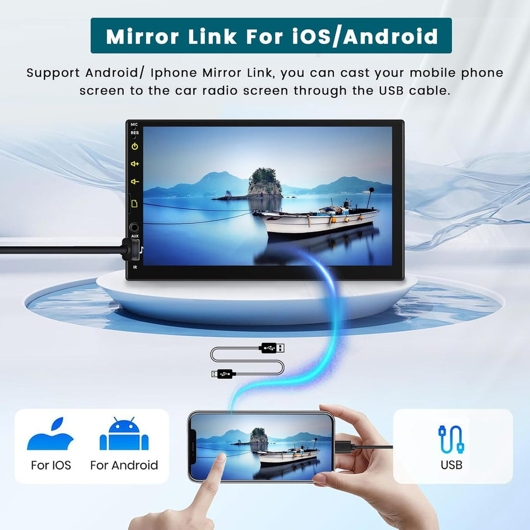 Hikity Autoradio 1 din mit Touchscreen 7 Zoll, Radio Bluetooth 1 din mit Wireless Carplay Android Au