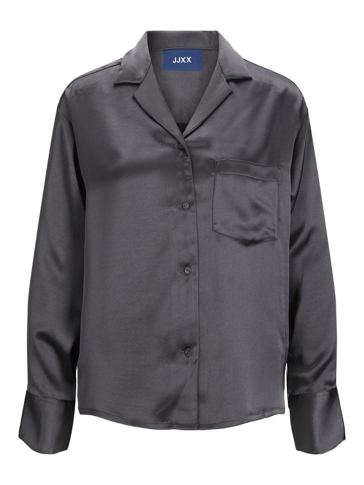JJXX Damen Jxeva Ls Comfort Satin Shirt Noos Bluse S Asphalt, S Asphalt
