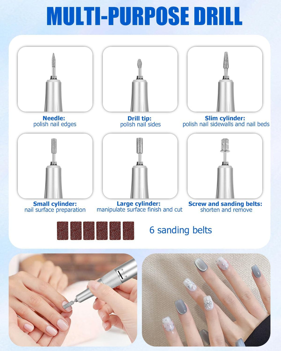 Elektrische Nagelfeile,Maniküre set Elektrisch,USB Aufladbare Nail Drill 35000 U min Fräser,mit LCD-