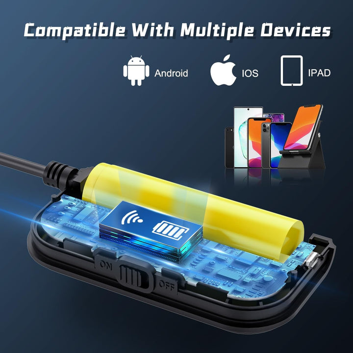 Maylatte Endoskopkamera mit Licht Handy 10M, 1080P HD WFI Autofokus Rohrkamera mit 10 LED, IP68 wass