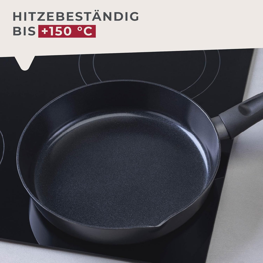 FACKELMANN Pfannenset Highrise 2-tlg Ø 24/28 cm – Antihaft-Bratpfannen aus recyceltem Aluminium, PFA