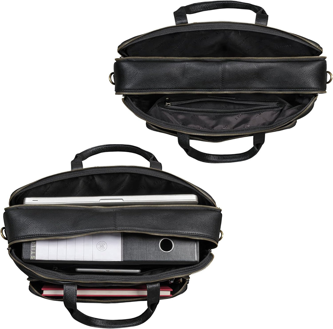 STILORD Timothy Elegante Laptoptasche Leder Herren & Damen 17 Zoll bis 19 Zoll Notebook Tasche Gross