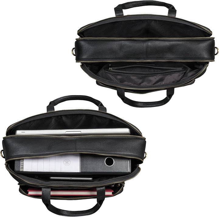 STILORD Timothy Elegante Laptoptasche Leder Herren & Damen 17 Zoll bis 19 Zoll Notebook Tasche Gross