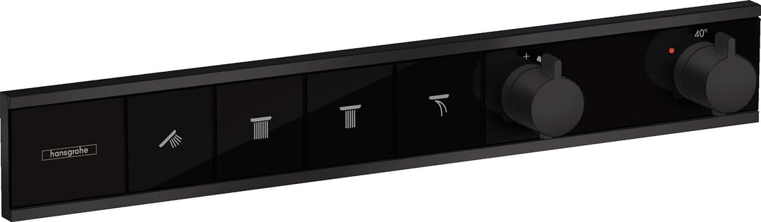 hansgrohe Unterputz Thermostat RainSelect, für 4 Funktionen, Mattschwarz Mattschwarz 4 Funktionen, M