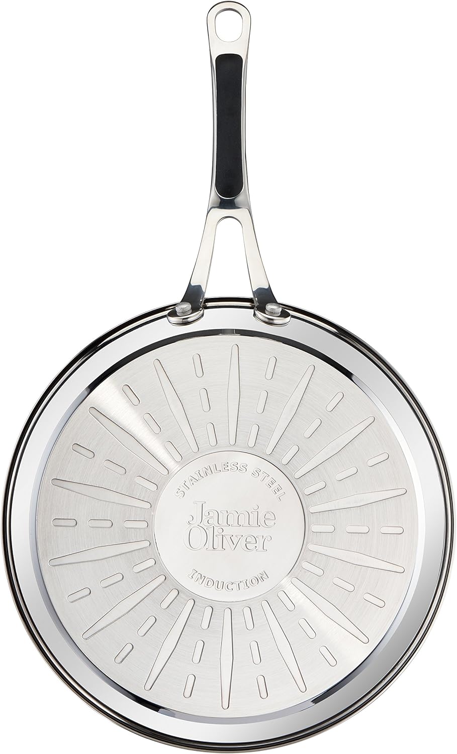 Tefal H80304 Jamie Oliver Premium Inox Induction Wave Pfanne (24 cm, antihaftbeschichtet) edelstahl