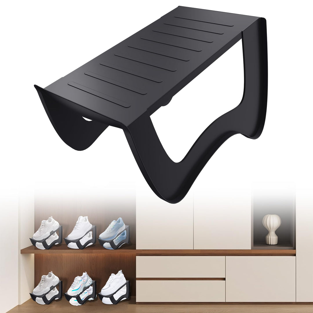 Froadp 10 Stück Schuhregale rutschfest Schuhhalter Platzsparend PP Kunststoff Doppelschicht Schuhsta