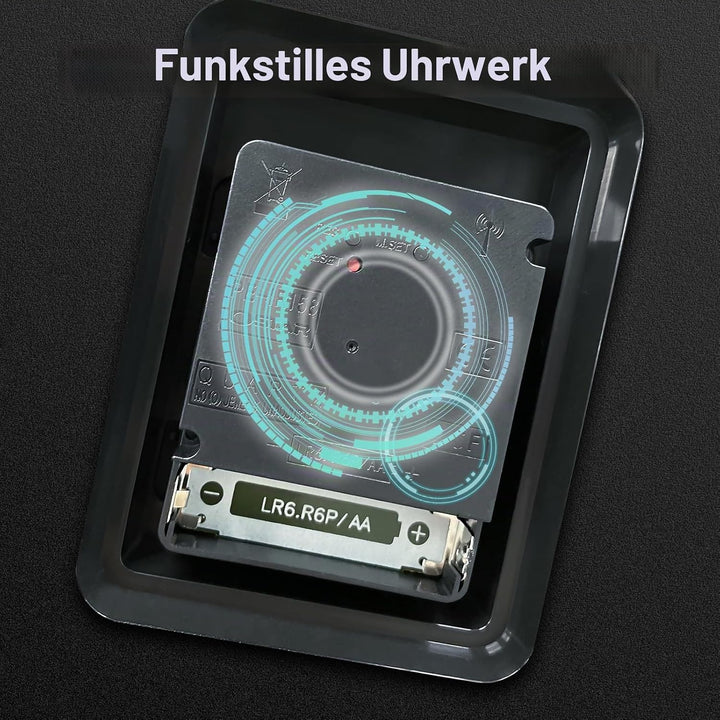 Wanduhr Funk MDF Holz Wanduhr Ohne Tickgeräusche Lautlos 25cm Quarz Batterie Gross Einfach zu Lesen