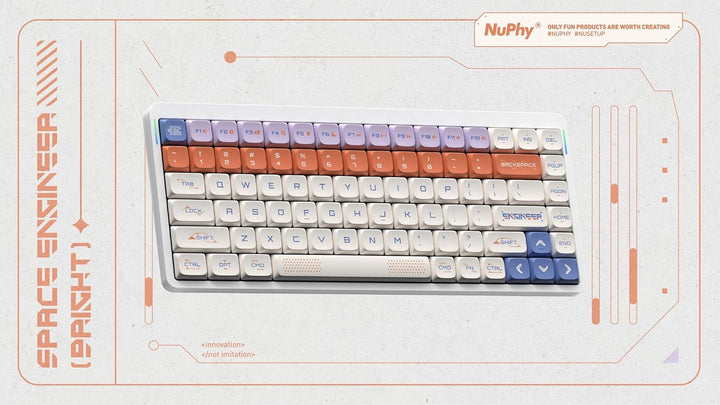 nuphy Keycaps Space Engineer, 117 Set, PBT Tastenkappen für Gaming Tastatur Low-Profile NSA Dye-sub,