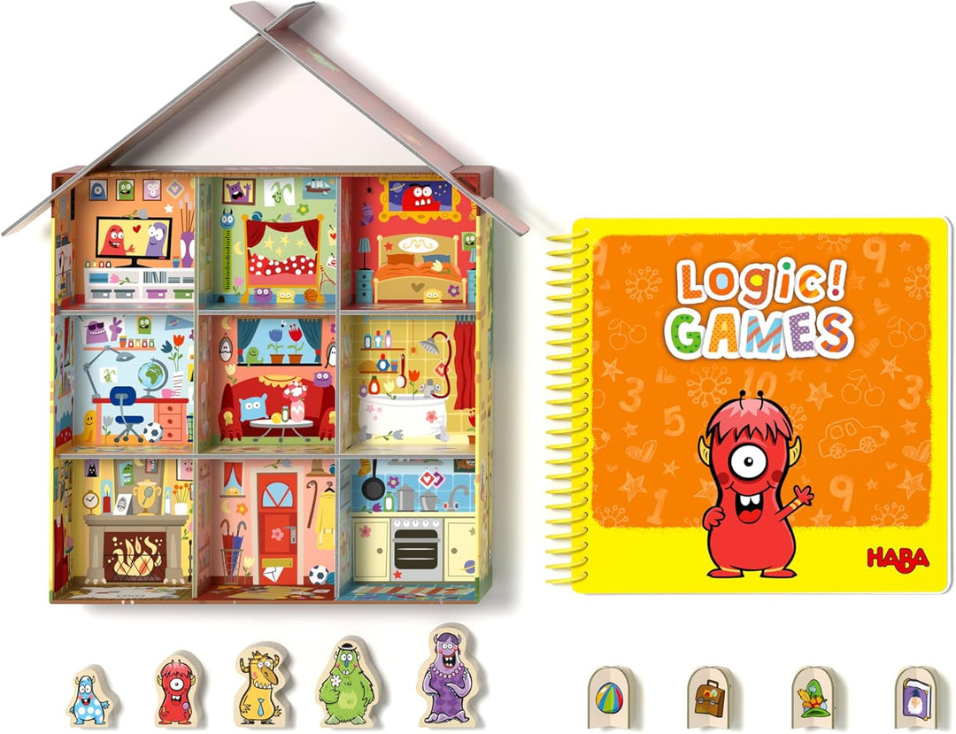 HABA Logic! Games – Wo ist Wanda? – Rätselspiel für Kinder ab 4 Jahren – 60 Aufgaben &amp; 3D-Monsterhau