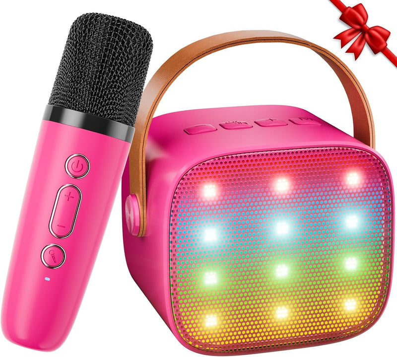 Karaoke Maschine Kinder Spielzeug Geschenke für Mädchen Mini Karaoke Maschine mit 1 Mikrofon Tragbar