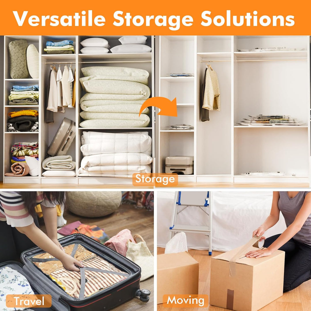 Vakuumbeutel für Kleidung, Bettdecken, Kissen & Matratzen | Platzsparende Aufbewahrungsbeutel, Luftd