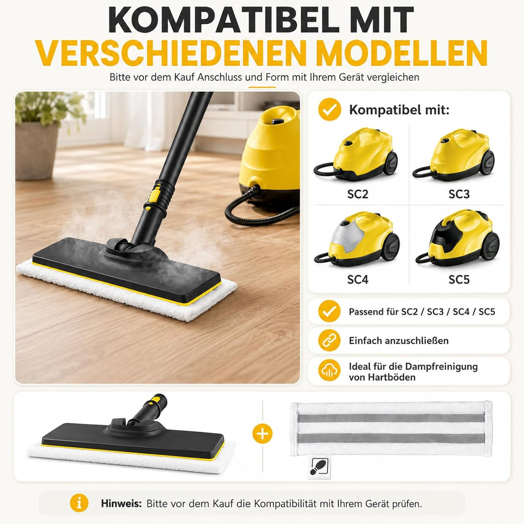 3 Stück Bodendüsenset Zubehör für Kärcher SC2 SC3 SC4 SC5, Ersatz Bodendüse für Kärcher EasyFix Damp