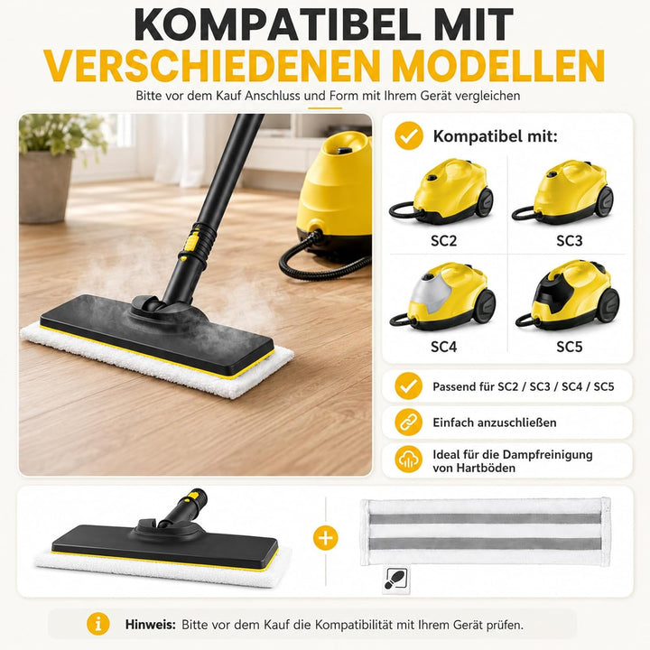 3 Stück Bodendüsenset Zubehör für Kärcher SC2 SC3 SC4 SC5, Ersatz Bodendüse für Kärcher EasyFix Damp