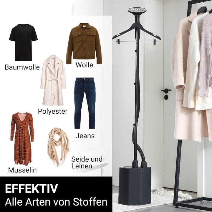 STEAMONE EUHG100B Dampfglätter - Schwarz - Upright - 1.800 W - 1 min Aufheizzeit - Geruchsbeseitigun