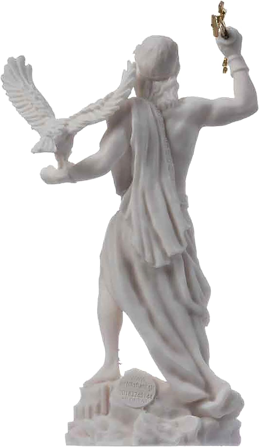 Zeus griechischer Gott Jupiter Donner Statue Figur Alabaster 18 cm