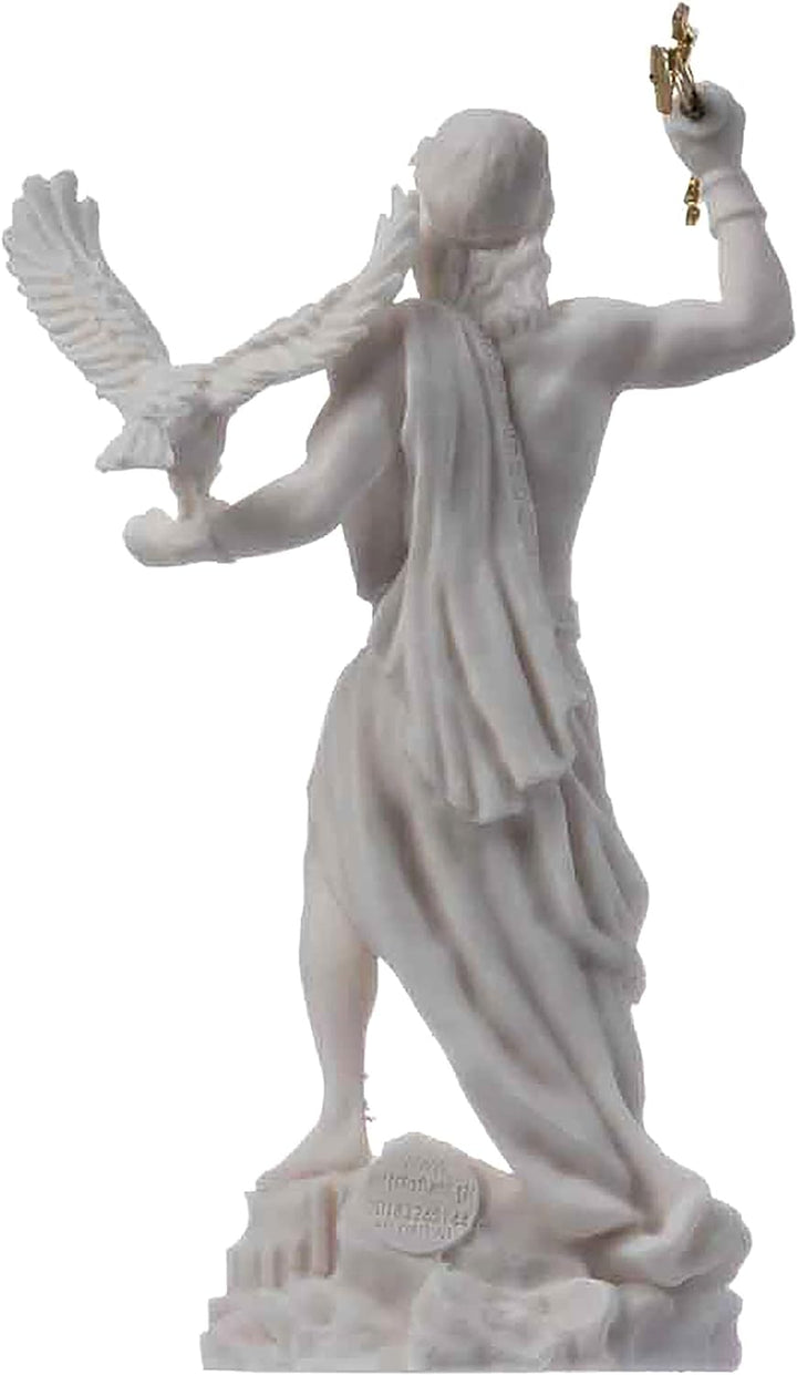 Zeus griechischer Gott Jupiter Donner Statue Figur Alabaster 18 cm