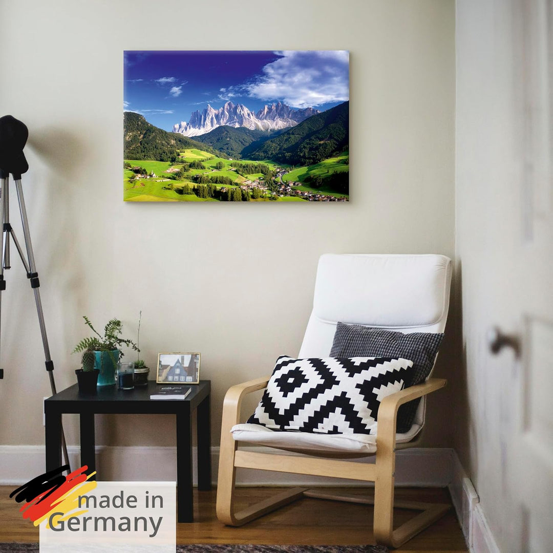 ARTland Leinwandbilder Wandbild Bild auf Leinwand 60x40 cm Wanddeko Alpenbilder Landschaft Berge Süd