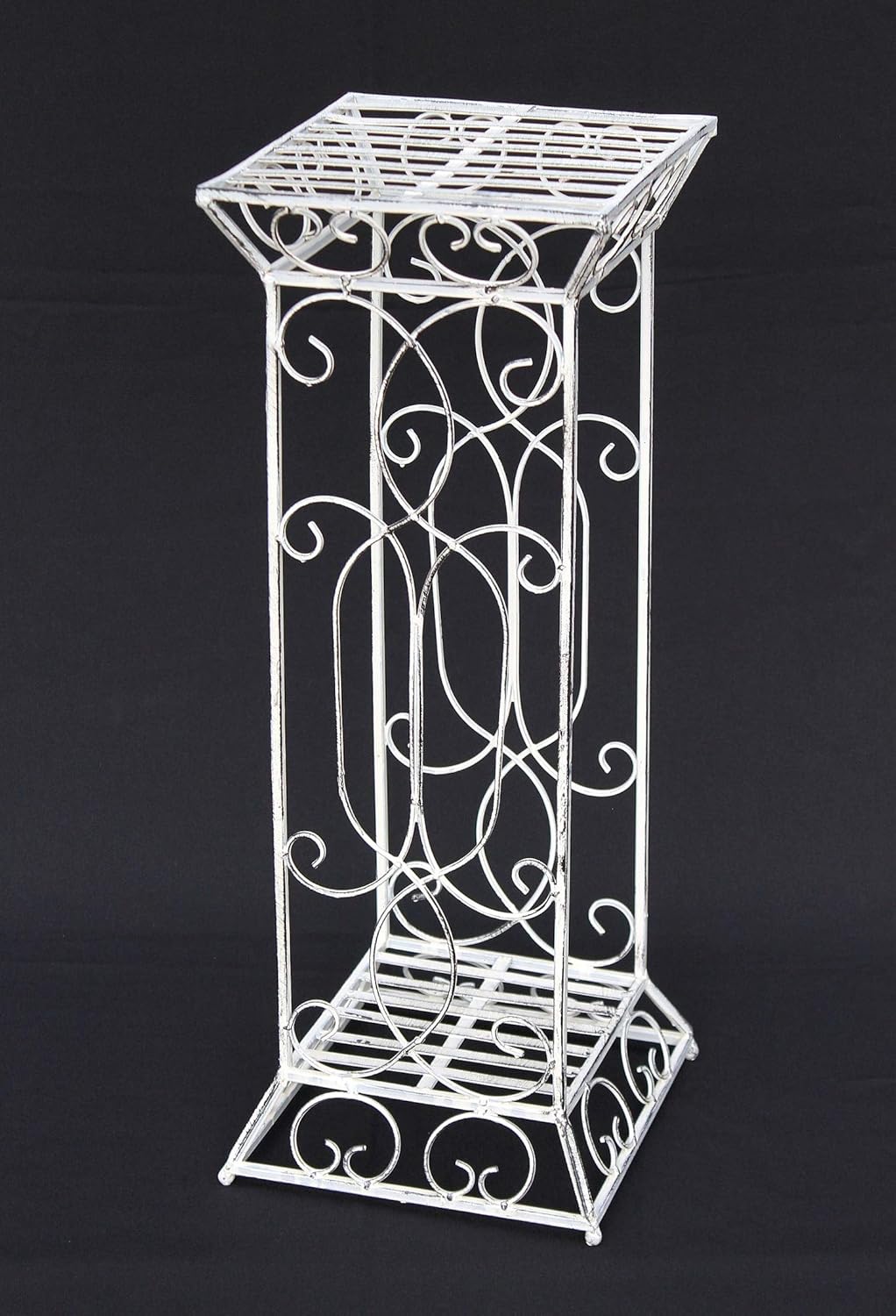 DanDiBo Blumenhocker Metall Weiss Eckig 63 cm Blumenständer 20304 Blumensäule