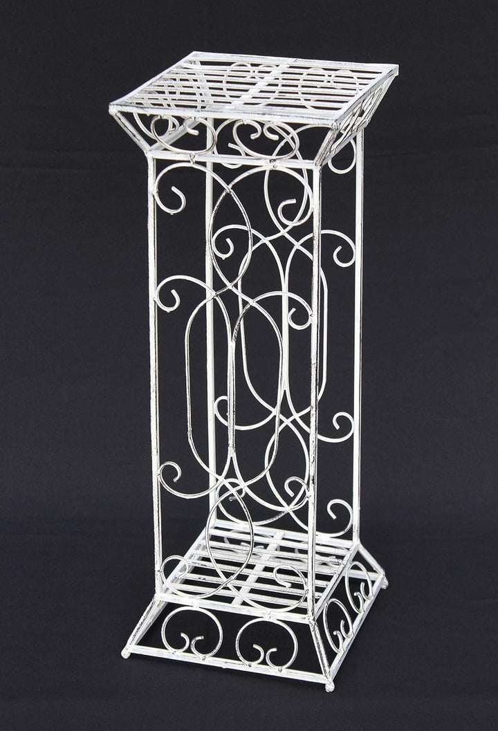 DanDiBo Blumenhocker Metall Weiss Eckig 63 cm Blumenständer 20304 Blumensäule