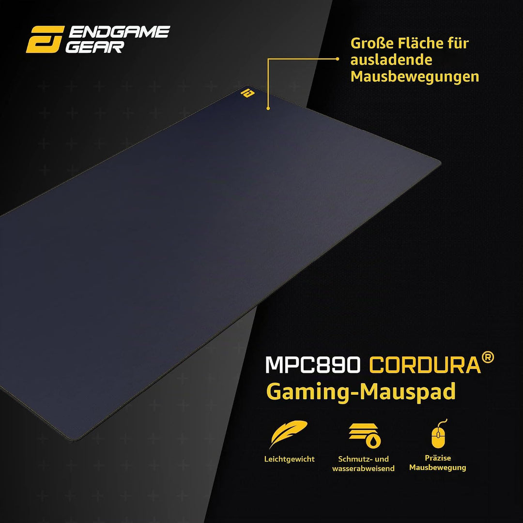 ENDGAME GEAR MPC 890 Cordura XXL Gaming Mauspad - 89 x 45cm - Fransenfreie Ränder - Cordura Gewebe -