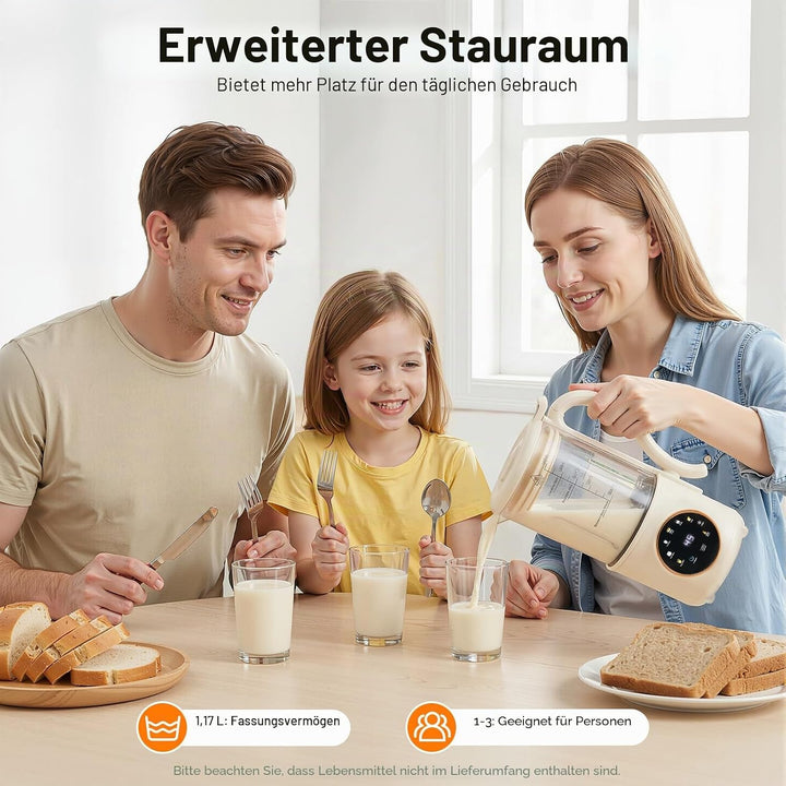 Sojamilch Maschine &amp; Nussmilchmaschine, 1400ml Pflanzenmilchbereiter Entsafter Nussmilchbereiter Sel