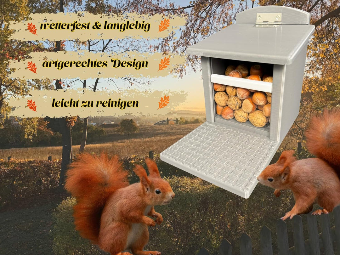 Eichhörnchen-Futterhaus – absolut witterungsbeständig, tierfreundlich, sehr langlebig und robust (ko