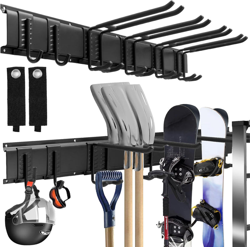 Sinoer Garage Tool Management Wall Rack, Garage Wall Management Storage Rack mit 6 verstellbaren Met