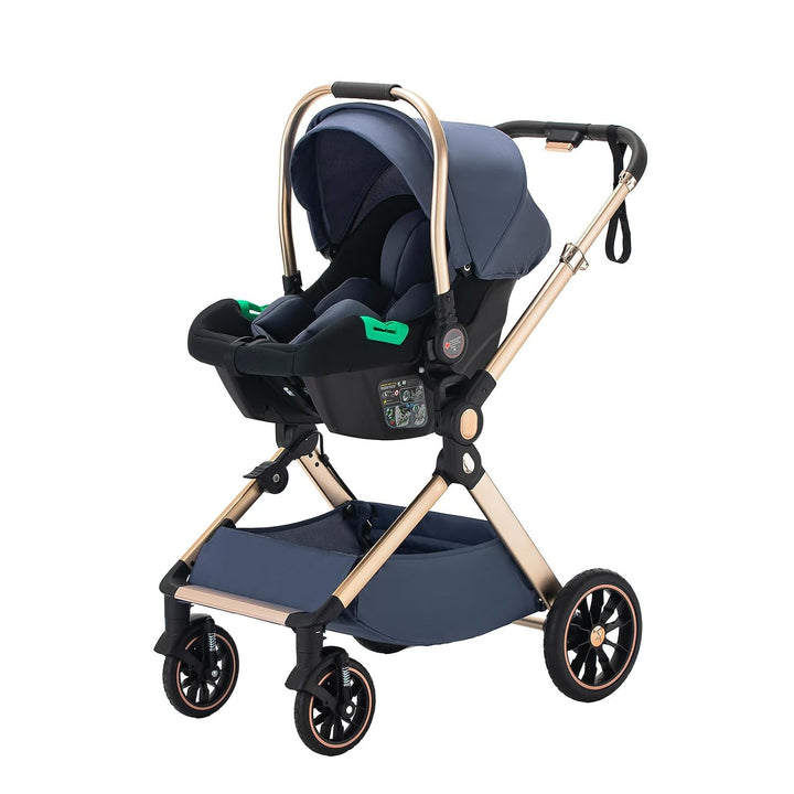 BEBBY 3-in-1 Kinderwagen KombiKinderwagen-Set 2-in-1 Buggy faltbar Luxus Hochlandschaft Neugeborenes