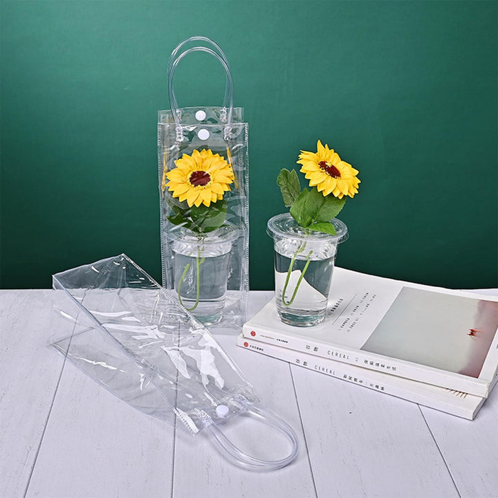 10 Stück Transparente Flaschenkühler, Flaschenkühler Ice Bag, PVC Champagner Eisbeutel, Wein Ice Bag