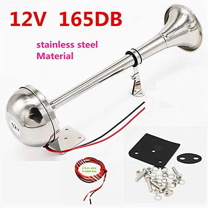 YIYIDA Autohupe elektrisches Horn Hupe elektrisch Edelstahl einzelne trompete car horn135dB autohorn