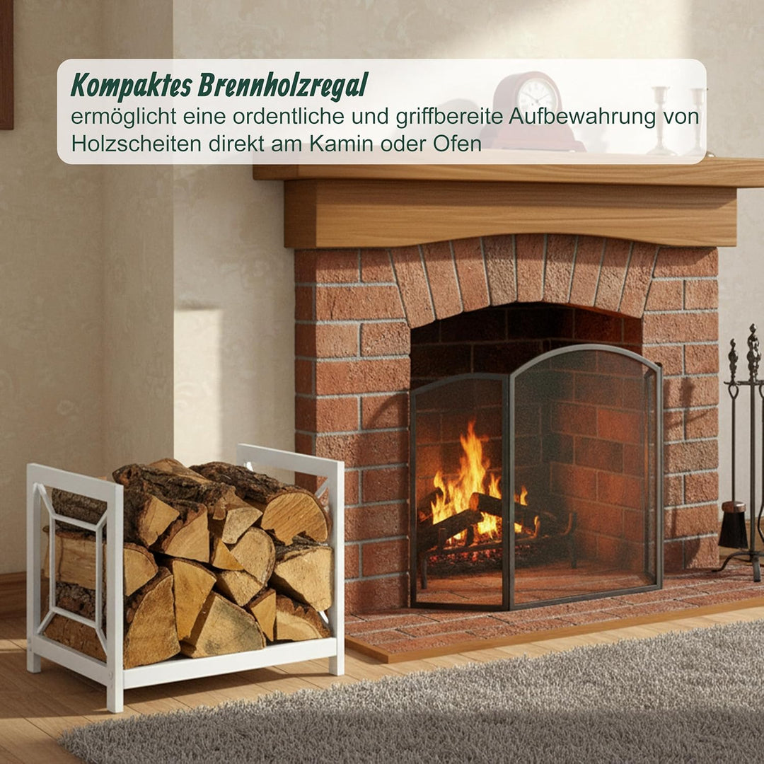 Relaxdays Kaminholzregal, Metall, modern, HBT: 36x43x35,5 cm, Brennholzregal für Feuerholz, Stapelho