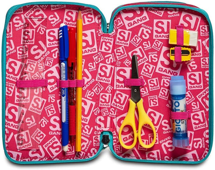 SJ GANG Federmäppchen, Mäppchen, mehrfarbig, Federtasche für Schreibwaren, Etui mit Stiften, Kugelsc