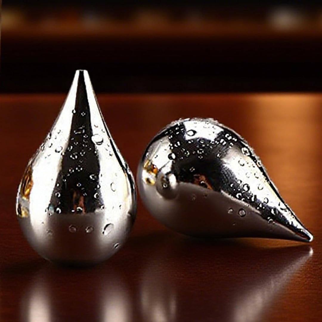 Stahl Block,6 Stück Wiederverwendbare Tropfenform | Getränkekühler Kühlsteine würfel Kugeln | für Ei