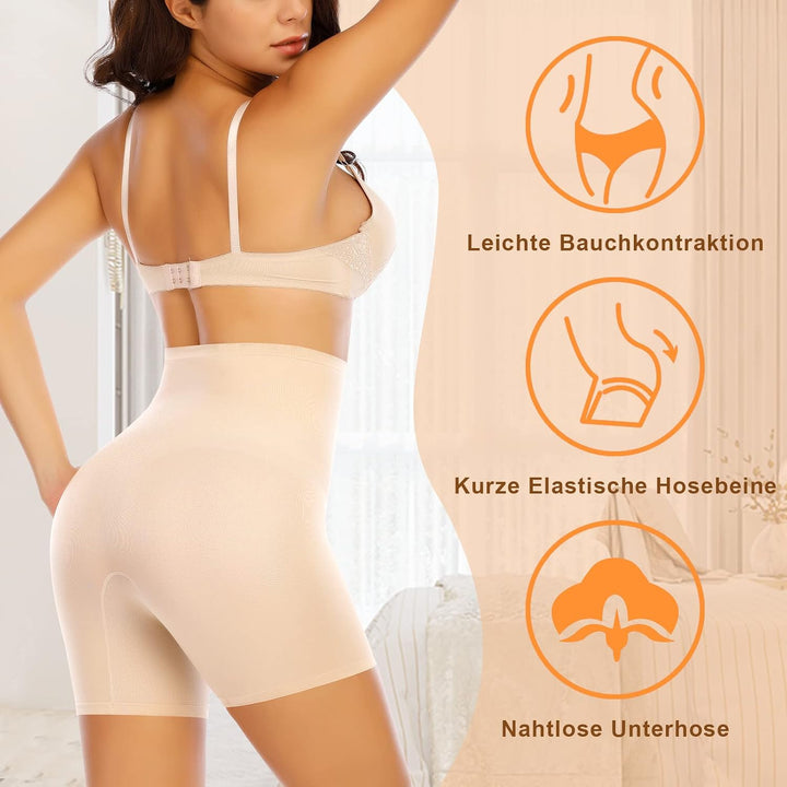 YARRCO Bauchweg Unterhose Damen Shapewear Miederhose Hohe Taille Body Shaper Unterwäsche Nahtlose Mi
