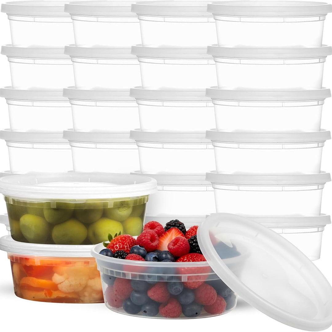 JoyServe Deli-Lebensmittelbehälter mit Deckel – 8 oz 60 Sets – ideal für Lebensmittel, Snacks, zum M