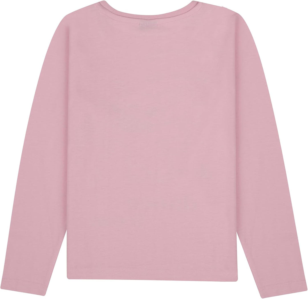 Disney Lilo &amp; Stitch Langarmshirt für Mädchen, Rosa Longsleeve mit Angel Motiv, 100% Baumwolle Kinde