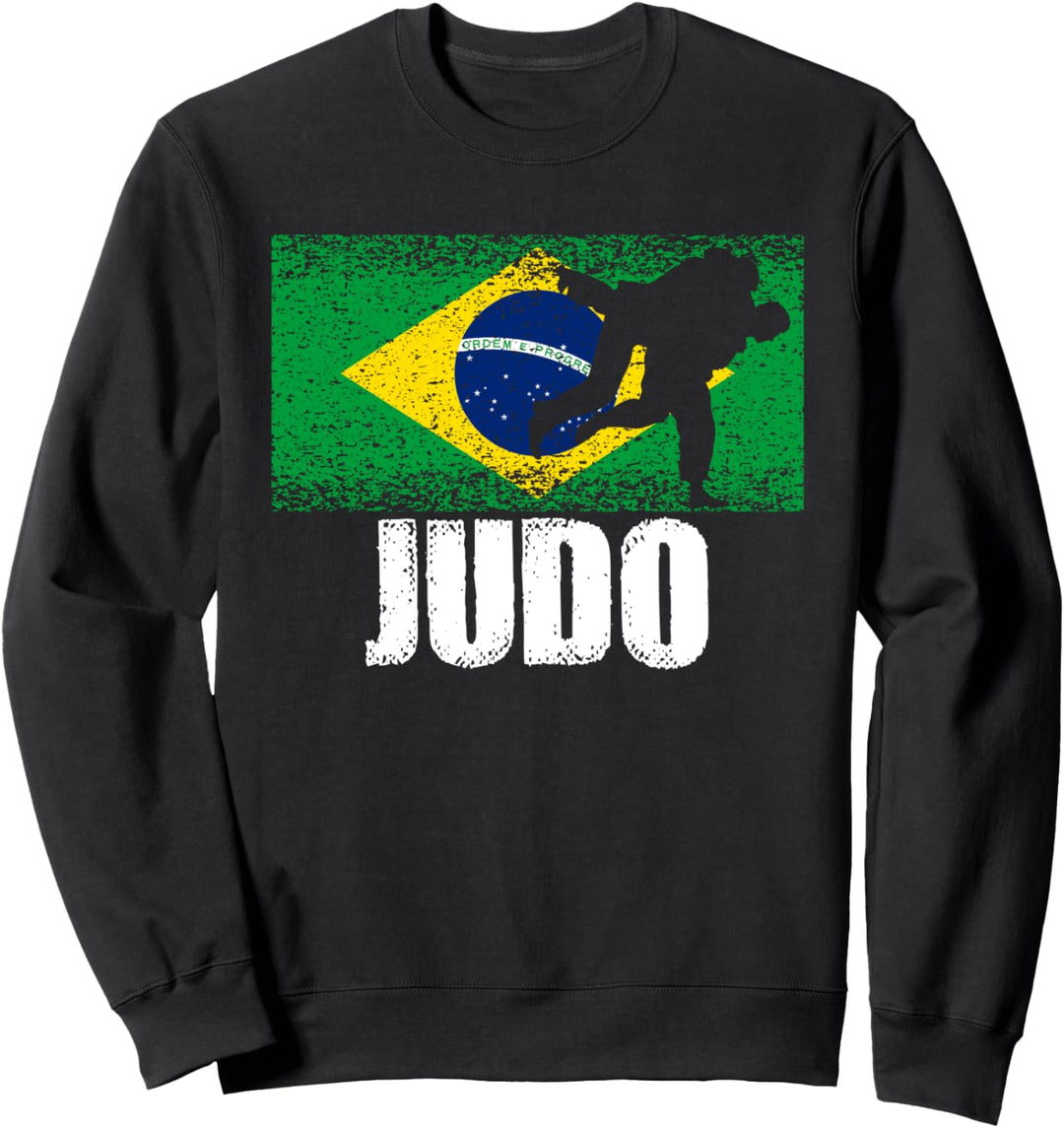 Judo Sport, Retro Brasilien Flagge, Brasilianischer Sweatshirt