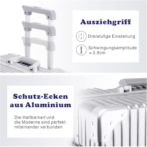 Koffer Handgepäck · Schwarz · Alu-Rahmen · Hartschalen in Polycarbonat · Trolley Reisegepäck · Reise