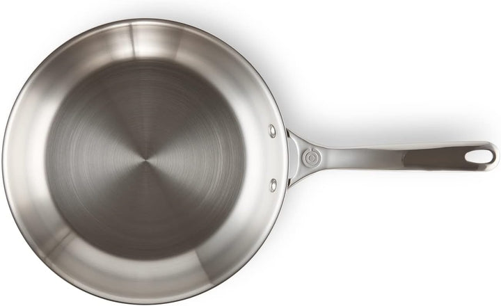 LE CREUSET Unbeschichtete flache Pfanne aus 3-ply PLUS Edelstahl, 26 cm, 96600226000100 26 cm Unbesc