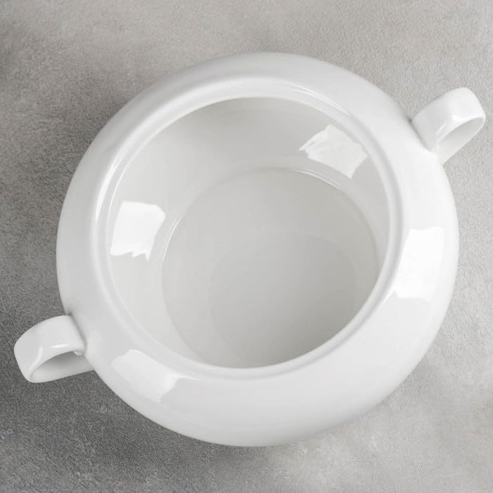 Wilmax - Suppenterrine mit Deckel - 2800ml - Vase aus Porzellan - weiss - Hitzebeständige Terrine -