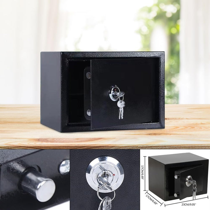 Möbeltresor 4.6L Tresorfach mit 3 Schlüsseln 23 * 17 * 17cm Mini Safe Tresor mit Mechanisches Schlos