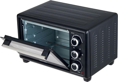 OptimumX 20 L Minibackofen, Klein mini Backofen mit Umluft, 60 Min Timer, Pizza-Ofen, 1380 W, Schwar