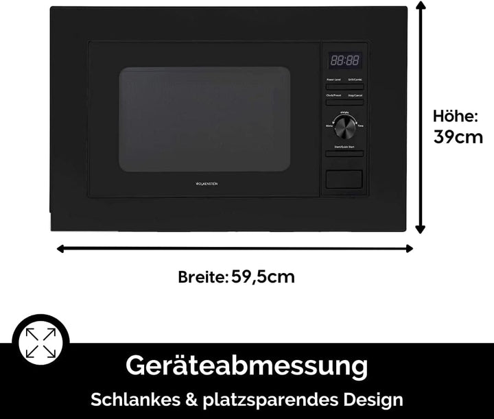 WOLKENSTEIN WMW800-20GB I 800W Mikrowellenleistung I 20L Garraum I 6 Leistungsstufen I 9 Garprogramm