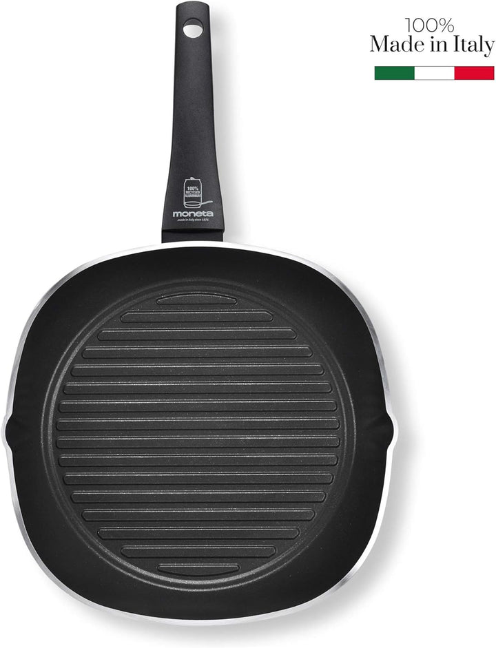 Moneta Recy Grillpfanne 28 x 28 cm Ricla 52 Dosen, Net Induction, Schwarz, Gehäuse aus 100% recycelt