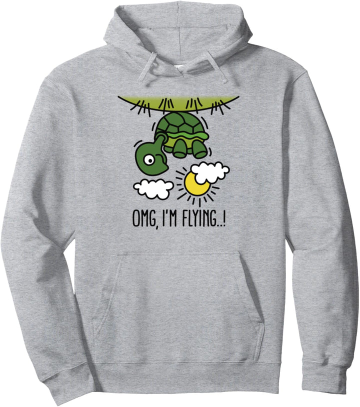OMG I'm flying Oh my god niedliche fliegende Schildkröte Pullover Hoodie