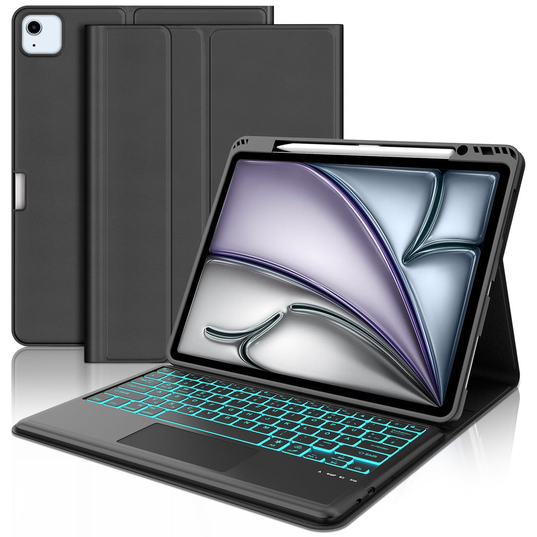 Tastatur für iPad Air 13" M4 2026/M2/M3 (2024/2025) mit Touchpad, Hülle mit Tastatur für iPad Pro 12